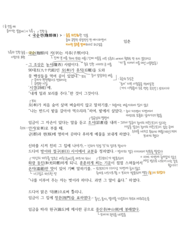 임춘 _ 국순전 원문 본문 분석 해설 해석 정리 : 네이버 블로그