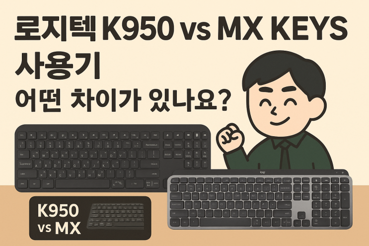 로지텍 MX Keys vs K950 키보드 비교_차이점, 키감, 배열, 연결방식까지 총정리 : 네이버 블로그