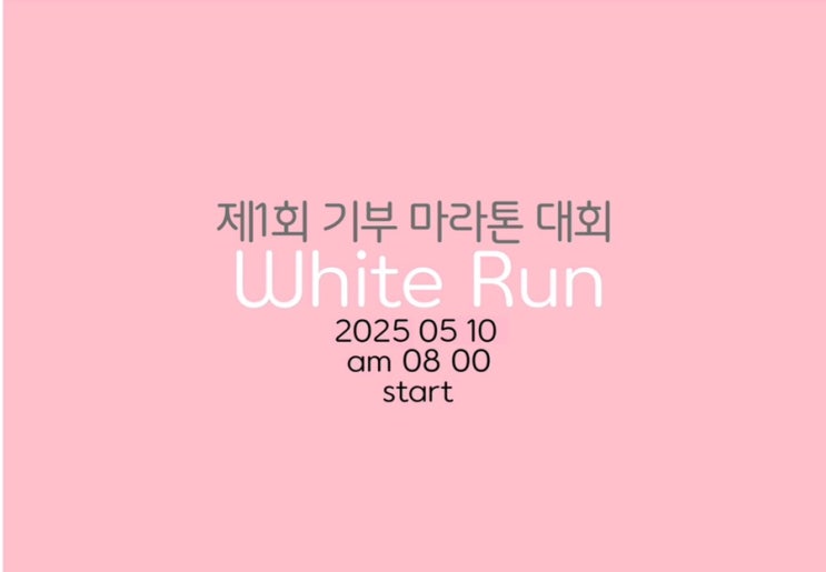 기부 마라톤 대회 제1회 화이트런 후기