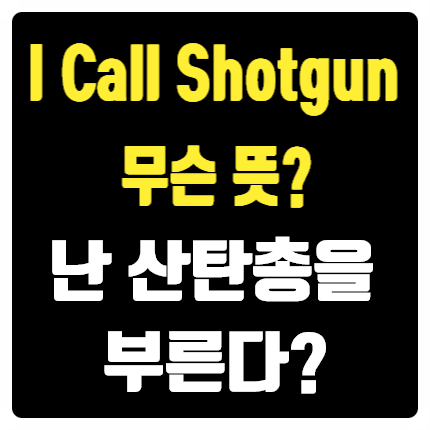 I call shotgun 뜻 난 산탄총을 부른다? 앞자리에 타겠다고? 뭐 이런 말이 다 있나 : 네이버 블로그