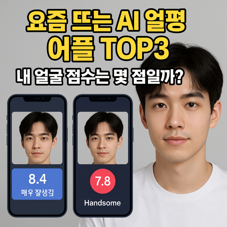 요즘 뜨는 AI 얼평 어플 TOP3! 내 얼굴 점수는 몇 점일까? : 네이버 블로그