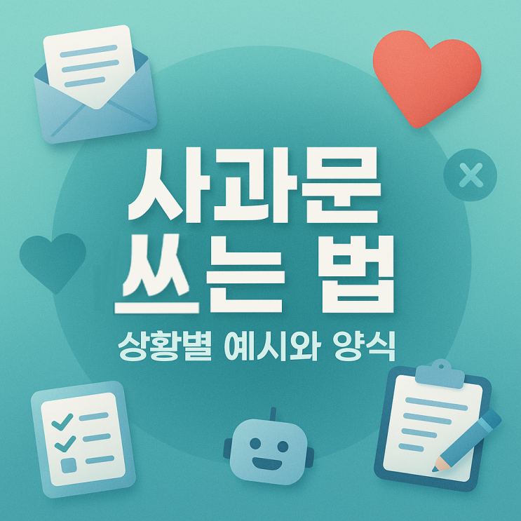 사과문 쓰는 법, 예시와 양식으로 함께 배우는 실전 작성 방법! : 네이버 블로그