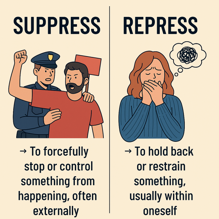 suppress, repress 뜻, 차이 : 네이버 블로그