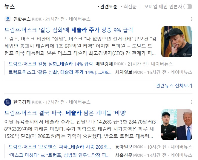 일론머스크 트럼프 BBB 법안 갈등으로 인한 테슬라 TSLL 주가 급락 회복에 기대 : 네이버 블로그