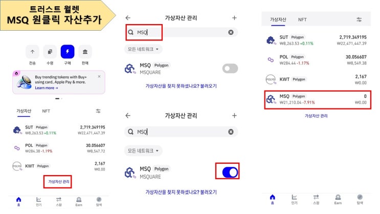 MSQ 코인 원클릭 추가 : 개인지갑관리 : 네이버 블로그