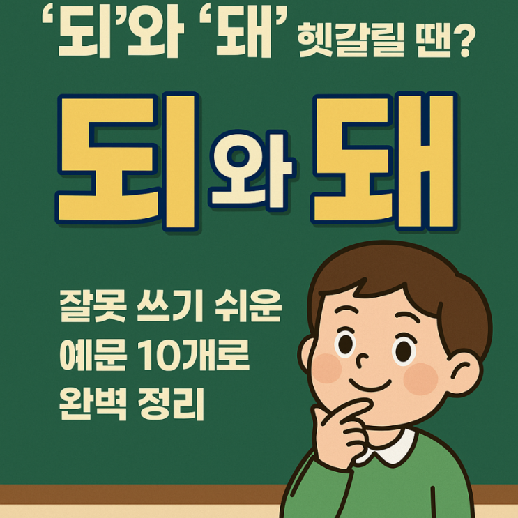 ‘되’와 ‘돼’ 헷갈릴 땐? 잘못 쓰기 쉬운 예문 10개로 완벽 정리! : 네이버 블로그