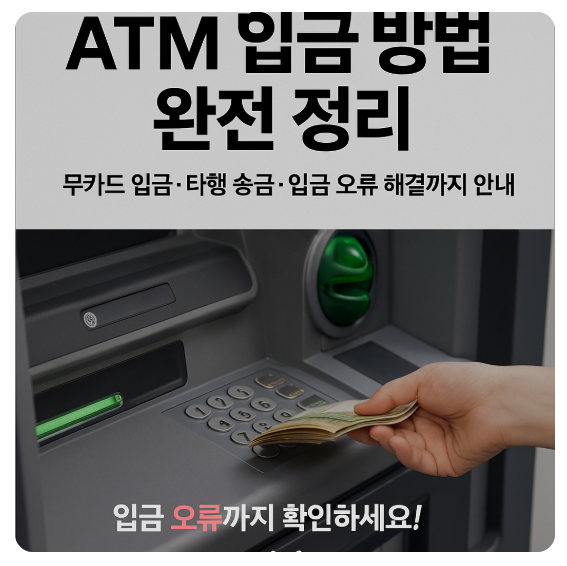 ATM 입금 방법 완전 정리｜무카드 입금·타행 송금·입금 오류 해결까지 안내 : 네이버 블로그
