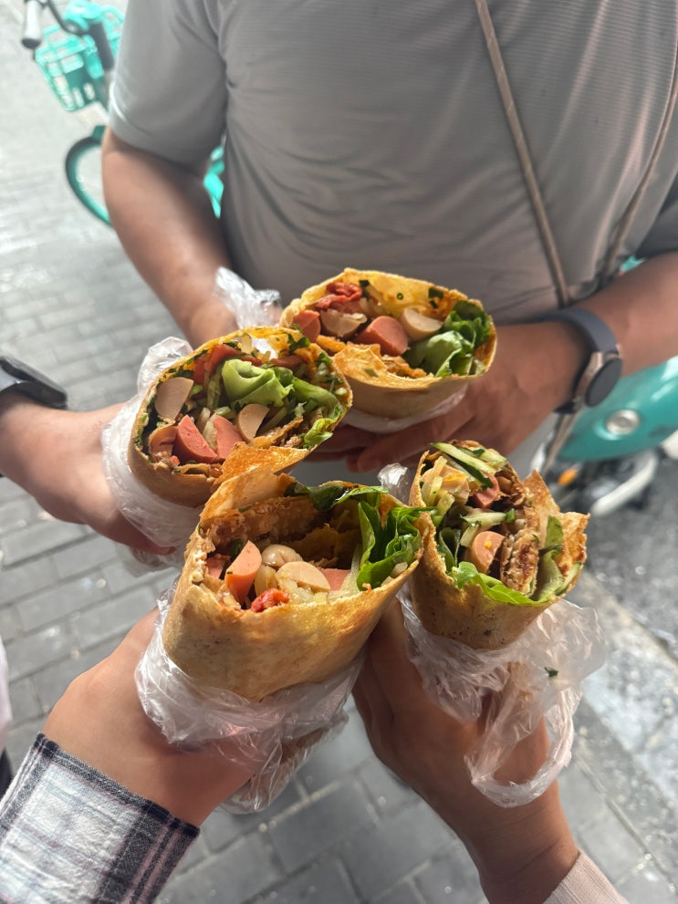shang hai여행 상하이 맛집 투어  점도덕 点都德  지엔빙 煎饼  선다청 ....