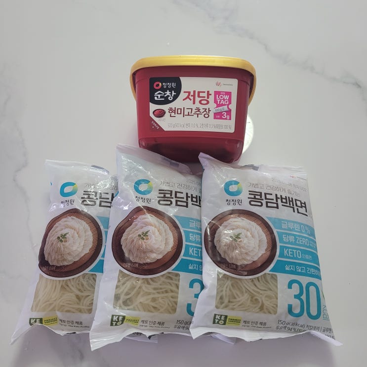 가볍고 건강하게 즐기는 콩담백면! 비빔국수 버전