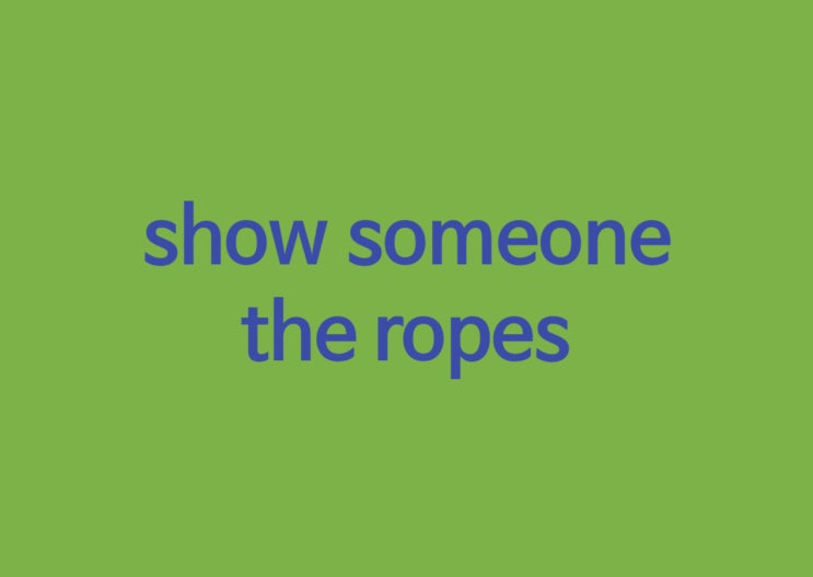 show someone the ropes 뜻은 : 네이버 블로그