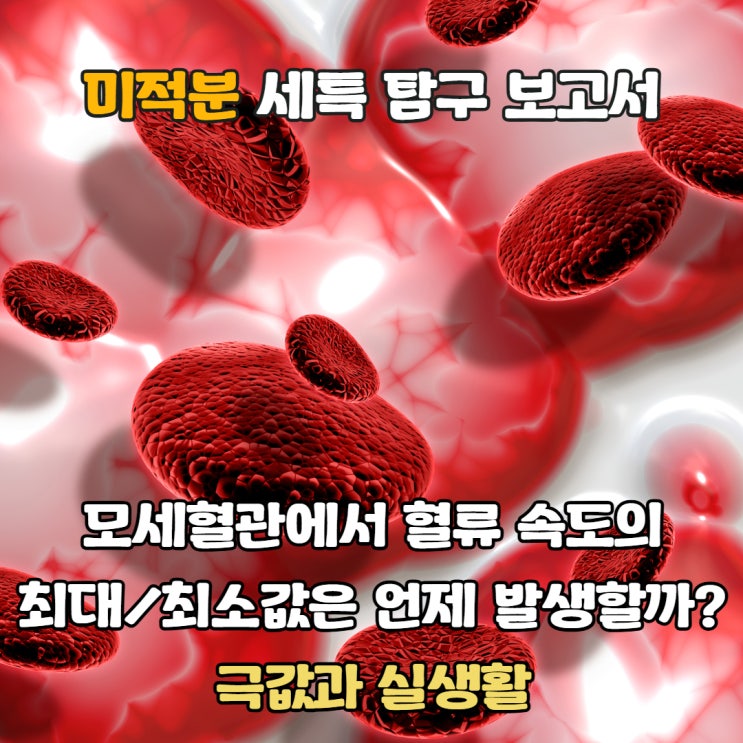 [의학 생명] 미적분 세특 탐구 보고서 - 모세혈관에서 혈류 속도의 최대/최소값은 언제 발생할까? 극값과 실생활 : 네이버 블로그