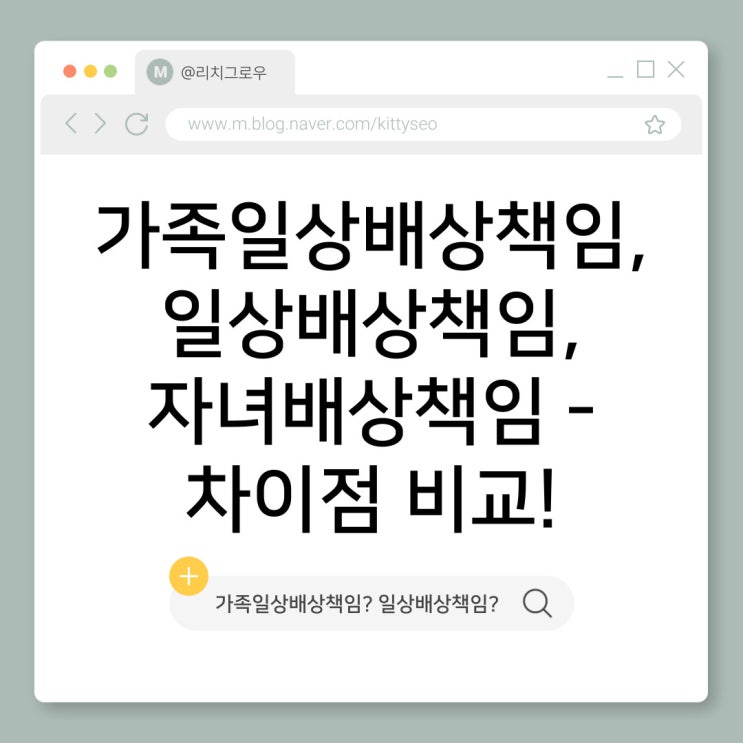 가족일상배상책임 vs 일상배상책임 vs 자녀배상책임 담보, 비교! : 네이버 블로그