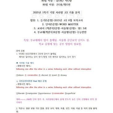 [김동길영어]서라벌고2 내신 분석 RSS 대표 이미지