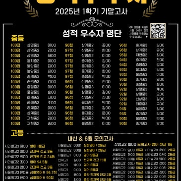 [미라정영어학원] 1학기 기말성적우수자 및 칭찬 기록 RSS 대표 이미지