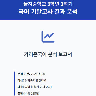 을지중 3학년 1학기 기말고사 국어 분석, 을지중 국어 기출이 던진 ‘종합 사고력’ 숙제 RSS 대표 이미지