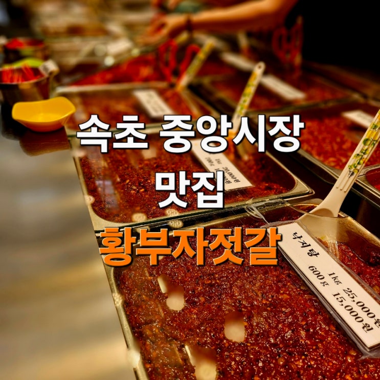 속초 중앙시장 젓갈 맛집 황부자젓갈 명태회 오징어식혜 젓갈 추천 : 네이버 블로그