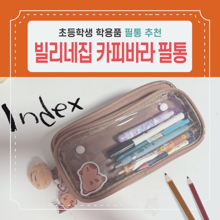 빌리네집 카피바라 초등학생 필통 학용품 선물 추천 : 네이버 블로그
