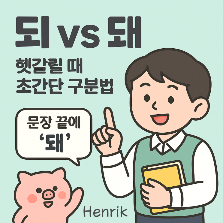 되 vs 돼, 헷갈릴 때 완전 정리! 초간단 구분법 : 네이버 블로그
