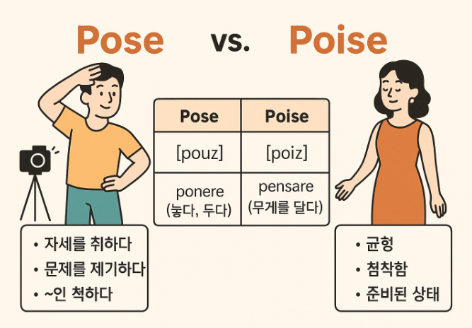 Pose와 Poise의 차이, 발음, 어원, 활용까지 한눈에 이해하기 : 네이버 블로그