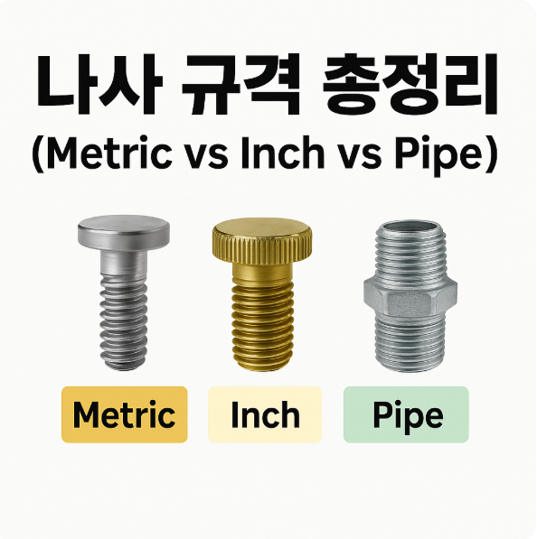 🔩 나사 규격 총정리 (Metric vs Inch vs 관용 규격) : 네이버 블로그