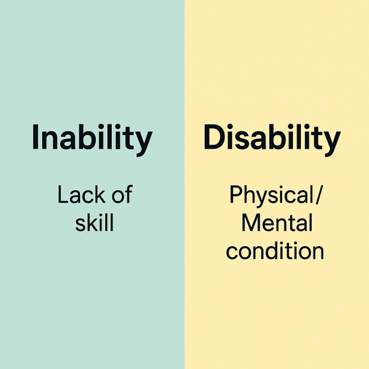Inability vs Disability: 단순 무능력과 사회적 장애의 차이 : 네이버 블로그