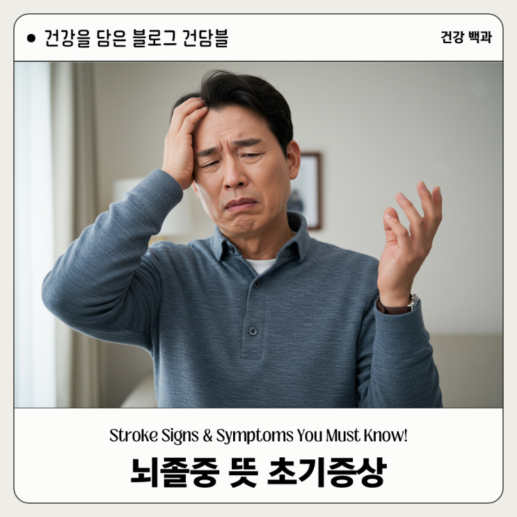 뇌졸중 뇌졸증 뜻 초기증상 골든타임 후유증 예방 FAST : 네이버 블로그