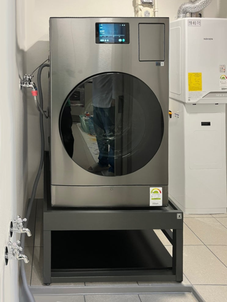 삼성 비스포크 AI 콤보 세탁기 받침대 제작 후 서울 청담동 아파트 설치 : 네이버 블로그