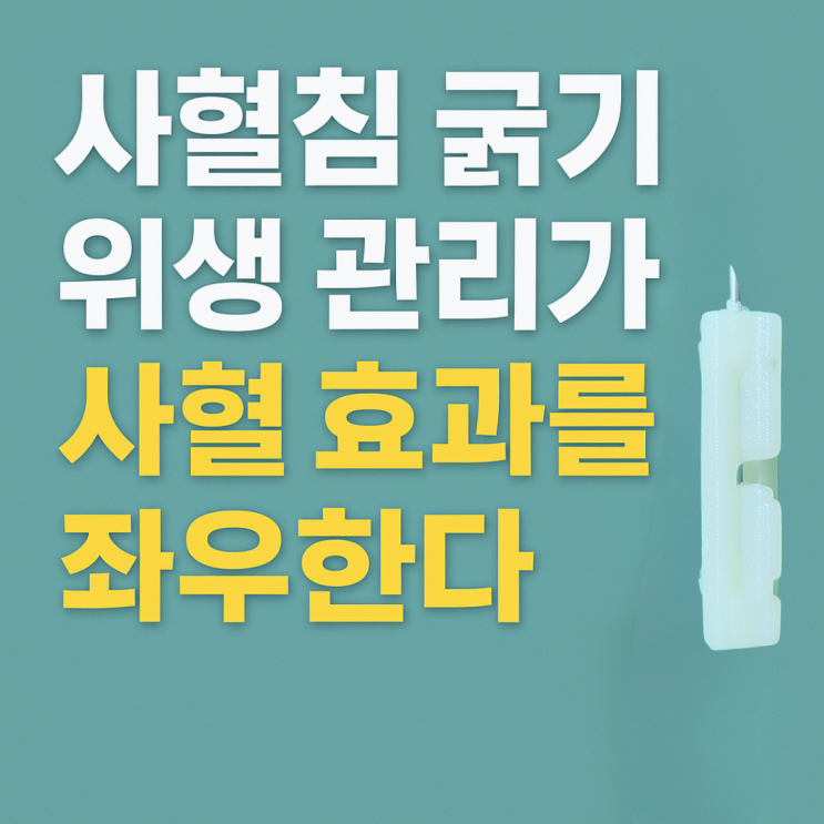 사혈침 굵기와 위생 관리가 사혈 효과를 좌우한다 : 네이버 블로그