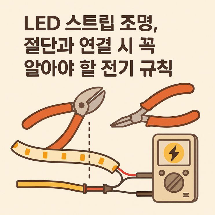 LED 스트립 조명, 절단과 연결 시 꼭 알아야 할 전기 규칙 : 네이버 블로그