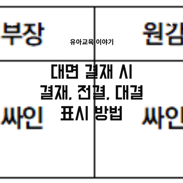 교무행정업무 - 대면 결재 시 결재, 전결, 대결 표시 방법(붙임딱지파일 다운) : 네이버 블로그