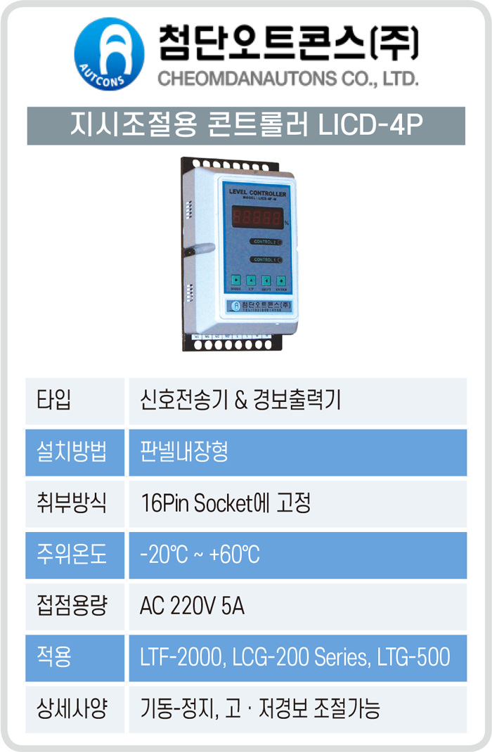 레벨컨트롤러 LICD - 4P / LICD - 4P - M : 네이버 블로그