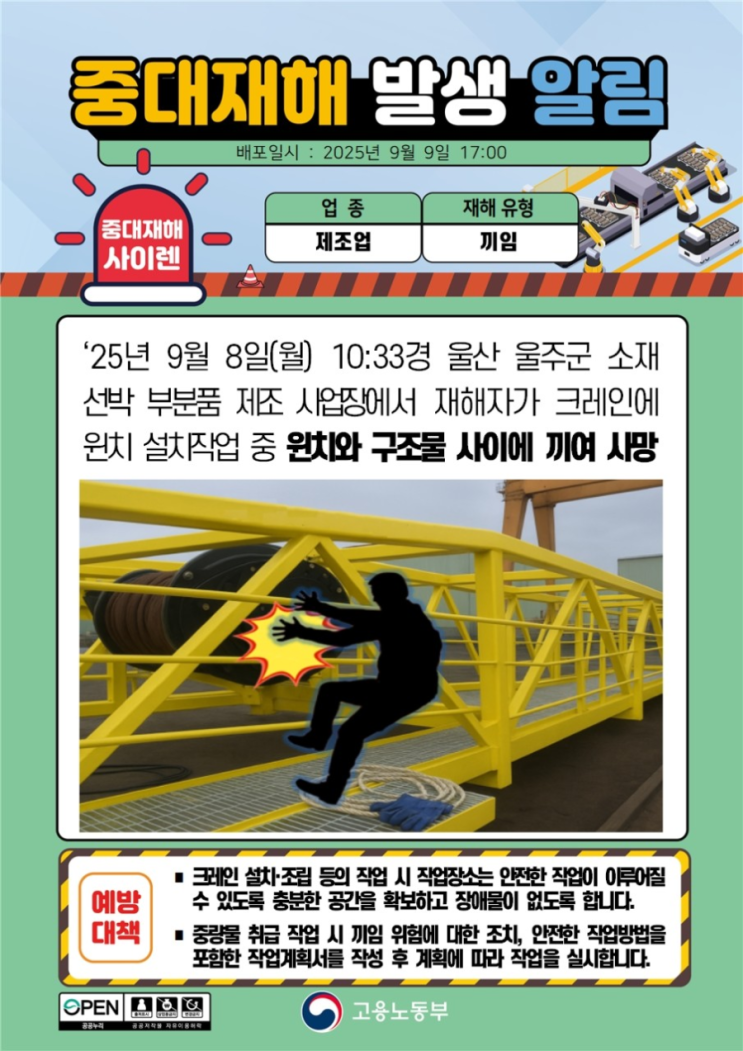 울산 윈치와 구조물에 끼임 : 네이버 블로그