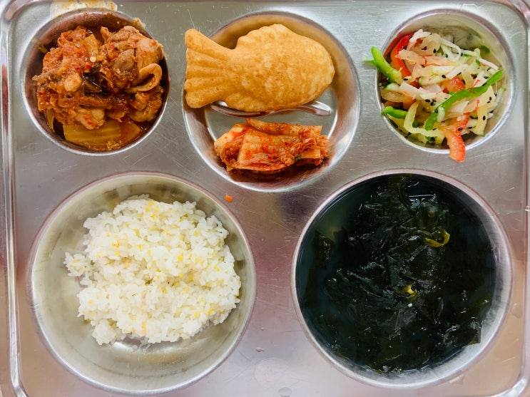 단체급식 학교급식 레시피 / 친환경기장밥 전복미역국 묵은지닭찜 단무지맛살냉채 배추김치 모짜렐라붕어빵 : 네이버 블로그