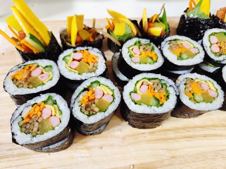 김밥 재료 만들기 김밥 밥 양념 레시피 : 네이버 블로그