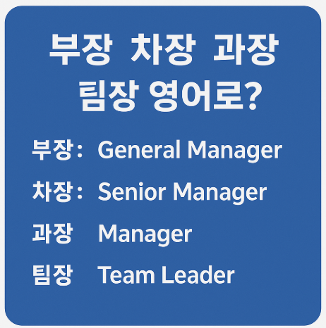 영어권 회사에서 쓰는 회사직급 표기 | 과장, 차장, 팀장을 영어로 하면? : 네이버 블로그