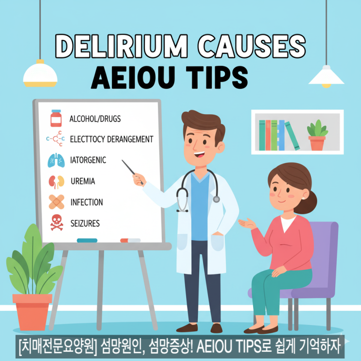 [치매전문요양원] 섬망원인, 섬망증상! AEIOU TIPS로 쉽게 기억하자 : 네이버 블로그