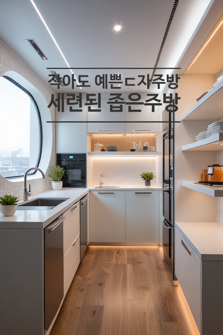 작지만 세련된 좁은 주방인테리어 팁! ㄷ자주방 아일랜드 식탁 제작 아이디어 : 네이버 블로그