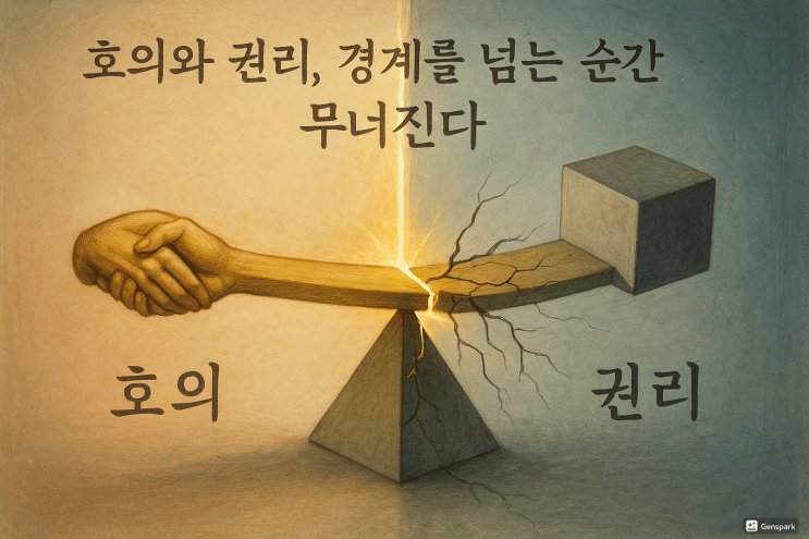 호의와 권리, 경계를 넘는 순간 무너진다 : 네이버 블로그