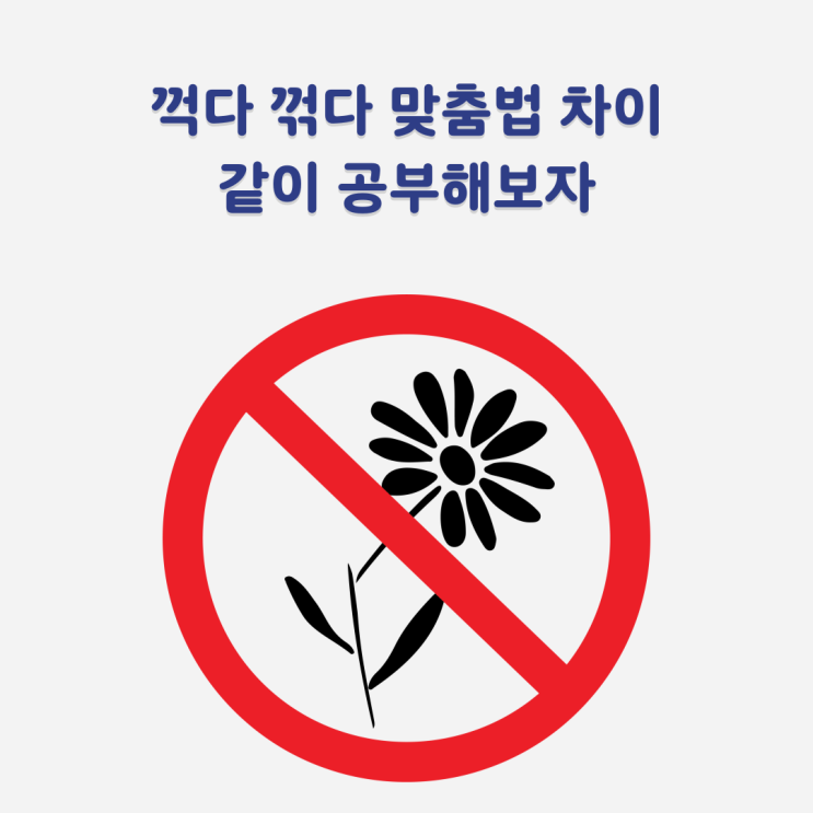 꺽다 꺾다 맞춤법으로 한글공부해볼까요 : 네이버 블로그