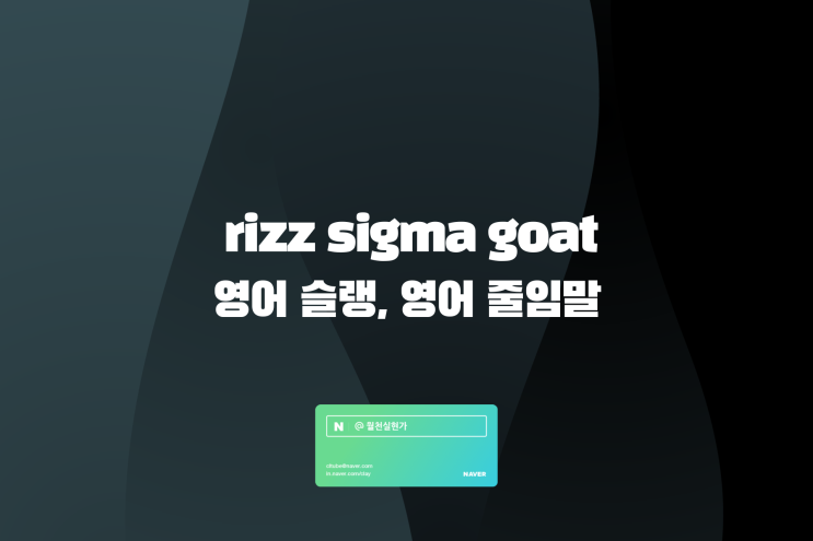 rizz sigma goat 영어 슬랭, 영어 줄임말 정리 : 네이버 블로그