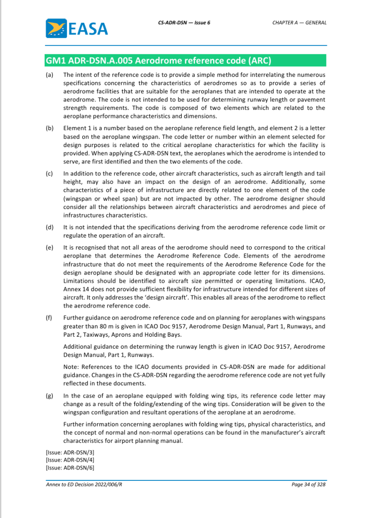 EASA 기준 설명 (1) Aerodrome reference code (ARC) 비행장 분류코드 : 네이버 블로그