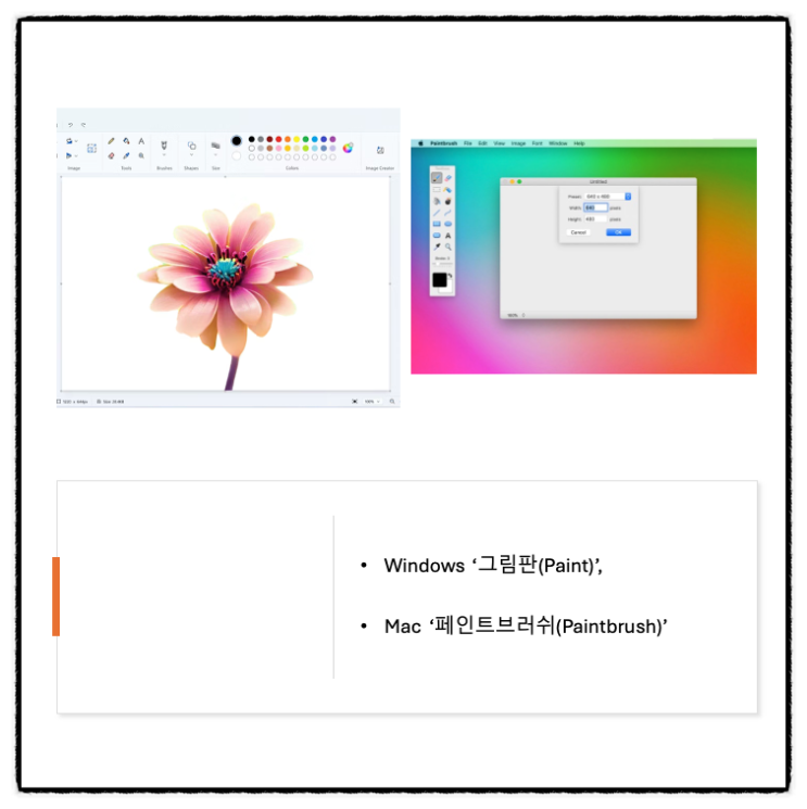 Windows에는 ‘그림판(Paint)’, Mac에는 ‘페인트브러쉬(Paintbrush)’가 있다! : 네이버 블로그