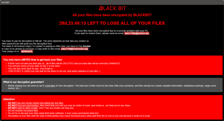 1개월의 복구 시간을 제시하는 BlackBit 랜섬웨어 : 네이버 블로그
