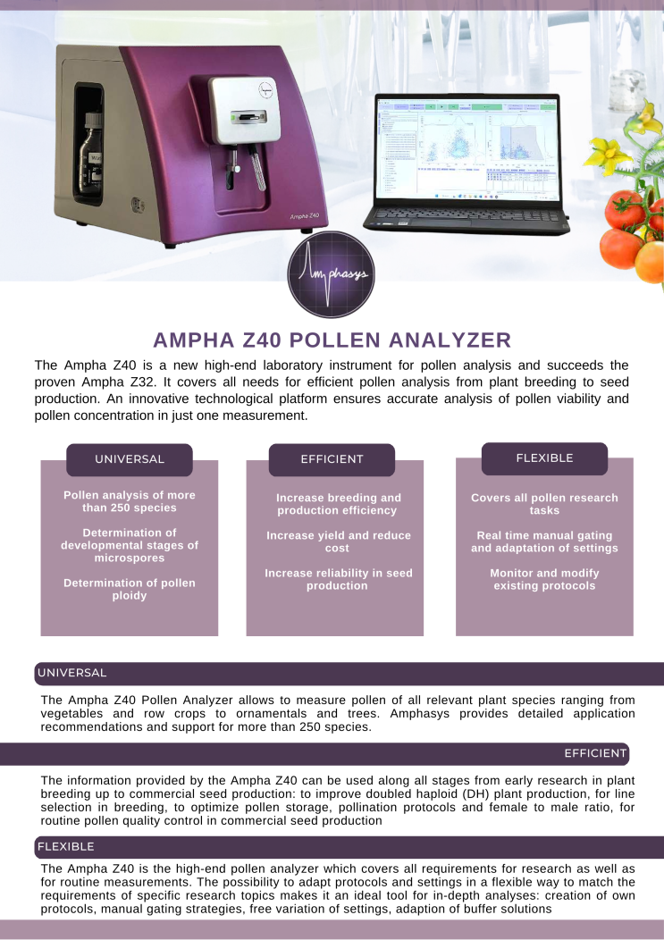 꽃가루 흐름분석기,화분 활력분석기, 꽃가루 흐름세포계, Pollen Analyzer / Amphasys - Ampha Z40 ...