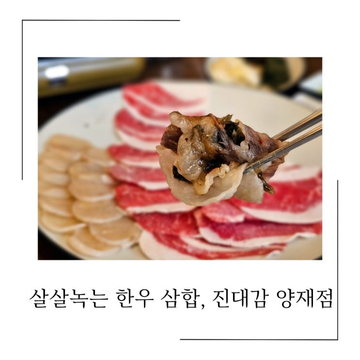 양재동 근처 맛집 살살 녹는 한우 삼합 점심 회식 : 네이버 블로그