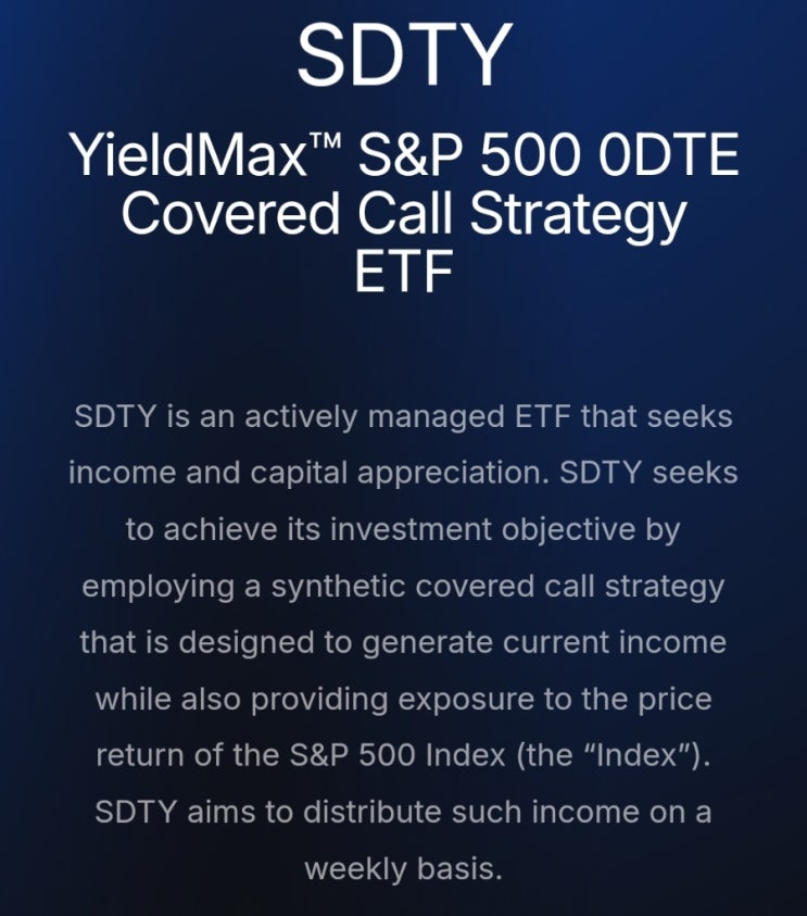 일드맥스 주배당 etf 종목 SDTY, QDTY 출시 : 네이버 블로그