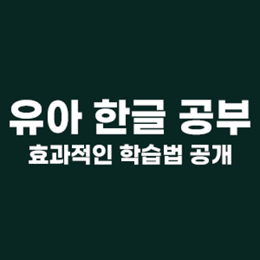 유아 한글 공부 방법 추천 RSS 대표 이미지