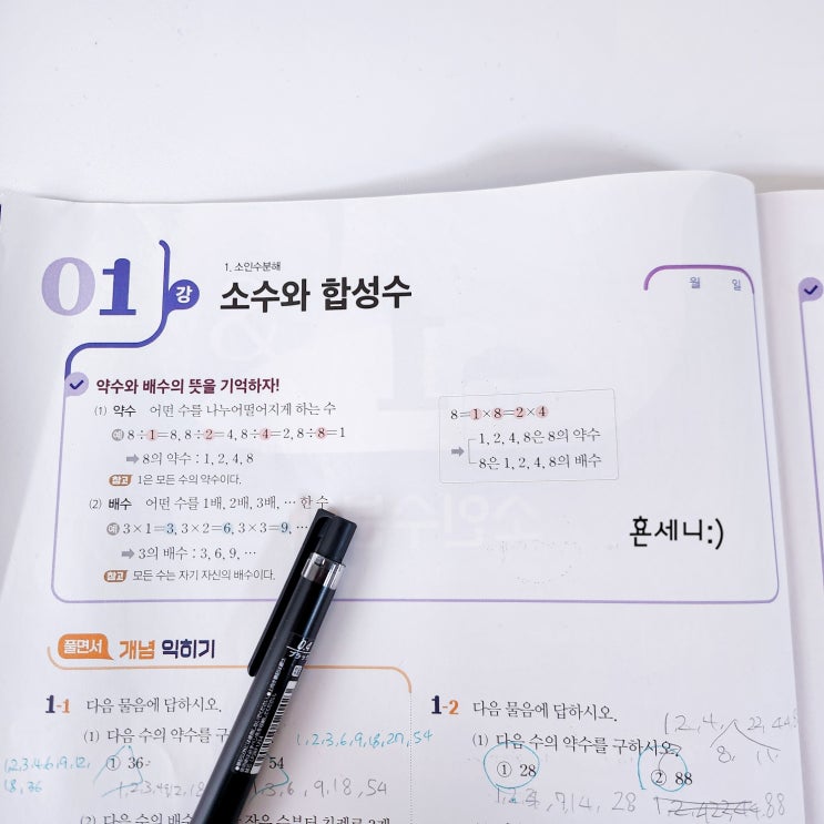 중1 수학 소수와 합성수 뜻 거듭제곱 계산 : 네이버 블로그