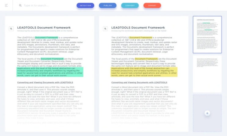LEADTOOLS 문서 비교 라이브러리/텍스트비교HTML5 JavaScript 문서 비교/LEADTOOLS 지원/자동 비교 ...