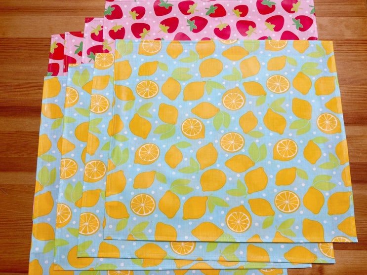 유치원 식판 매트 도시락 매트 만들기 Kids Table Mat DIY (천가게 새콤레몬 달콤딸기 면혼방원단 라미네이트 ...